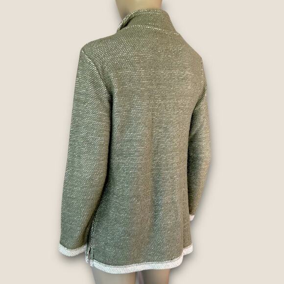 Jadelynn Brooke 1/4 Zip Pullover Sweater Waffle Knit Boyfriend Womens S Green - Picture 9 of 14